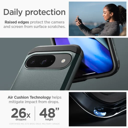 Google Pixel 9 / 9 Pro puzdro Spigen Tough Armor Abyss Green - 13