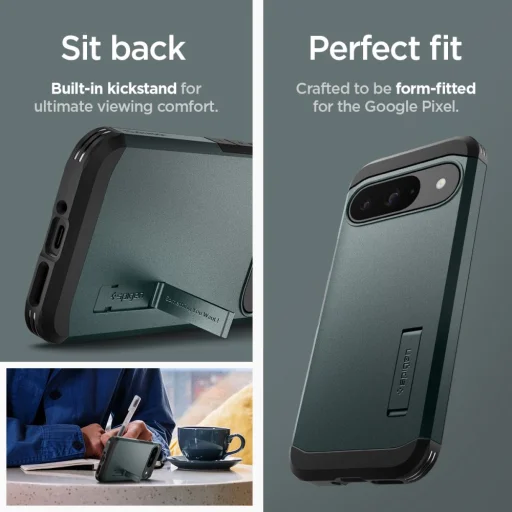 Google Pixel 9 / 9 Pro puzdro Spigen Tough Armor Abyss Green - 15