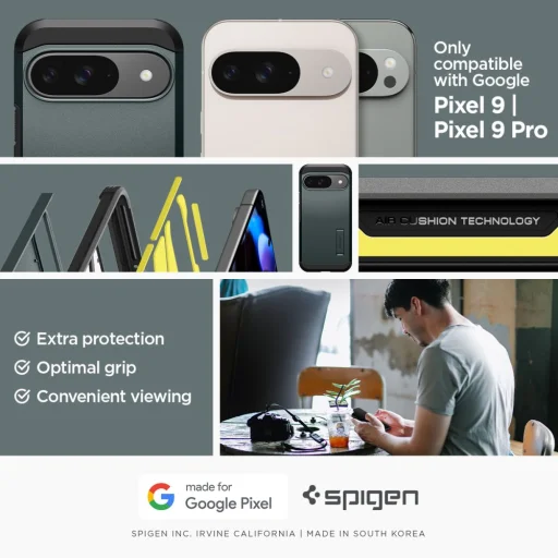Google Pixel 9 / 9 Pro puzdro Spigen Tough Armor Abyss Green - 11