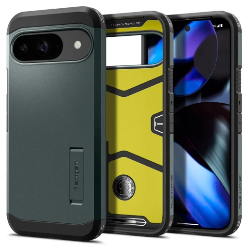 Google Pixel 9 / 9 Pro puzdro Spigen Tough Armor Abyss Green - 1