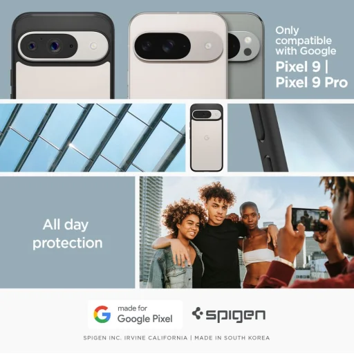 Google Pixel 9 / 9 Pro matné čierne puzdro Spigen Ultra Hybrid - 11