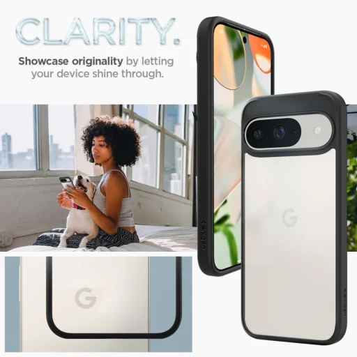 Google Pixel 9 / 9 Pro matné čierne puzdro Spigen Ultra Hybrid - 12