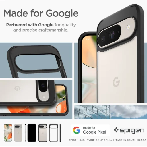 Google Pixel 9 / 9 Pro matné čierne puzdro Spigen Ultra Hybrid - 16