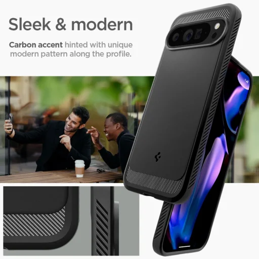  Google Pixel 9 Pro Xl Matt Fekete Spigen Rugged Armor Tok - 12