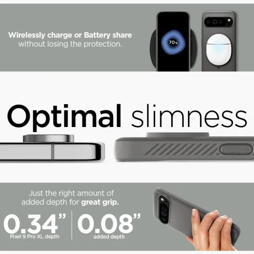  Google Pixel 9 Pro Xl Szürke Spigen Rugged Armor tok - 14