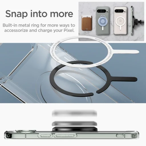  Google Pixel 9 Pro Xl Fehér Spigen Ultra Hybrid Onetap Ring Magsafe tok - 10