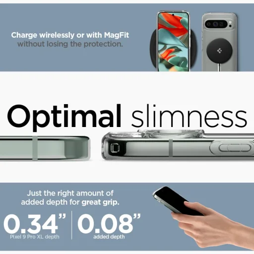  Google Pixel 9 Pro Xl Fehér Spigen Ultra Hybrid Onetap Ring Magsafe tok - 12