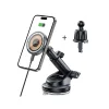 Tech-protect Mm15w-v5 Magnetikus Magsafe Műszerfalra és Szellőzőrácsra Rögzíthető Autós Telefontartó Vezeték Nélküli Töltő 15w Fekete - 2