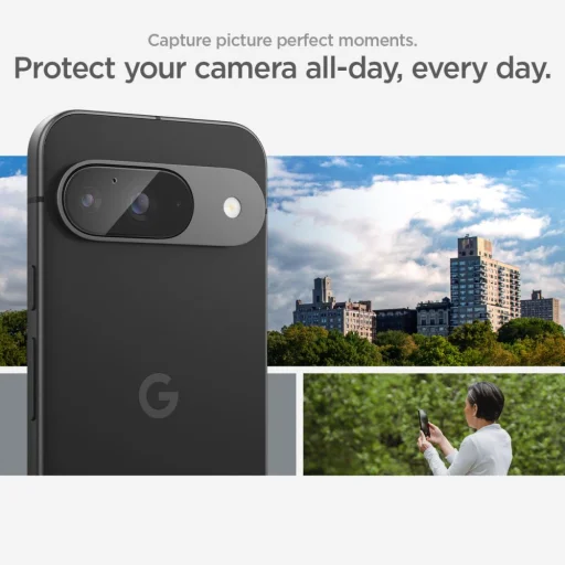 SPIGEN OPTIK.TR "EZ FIT" kamera védő 2-PACK GOOGLE PIXEL 9 CRYSTAL CLEAR üvegfólia - 12