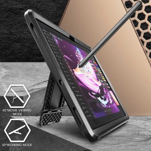  Galaxy Tab S9+ Plus 12.4 X810 / X816B Fekete SUPCASE Unicorn Beetle Pro tok - 3