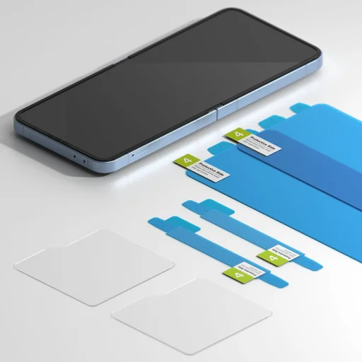 Védőcsomag Ringke 3-az-1-ben Protector 2-darabos Galaxy Z Flip 6 átlátszó üvegfólia - 2