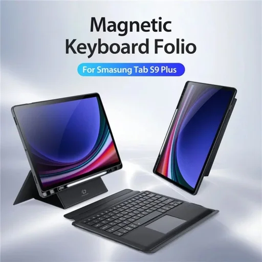 DUX DUCIS DK összecsukható fliptok Vezeték nélküli Billentyűzettel SAMSUNG Tab S9 Plus fekete tok - 3