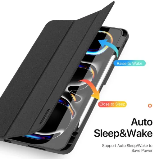 DUX DUCIS fliptok DOMO hajtogatható ceruzatartóval iPad Pro 13 (2024) fekete tok - 4