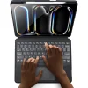 DUX DUCIS fliptok összecsukható vezeték nélküli billentyűzettel iPad Pro 13 (2024) fekete thumbnail