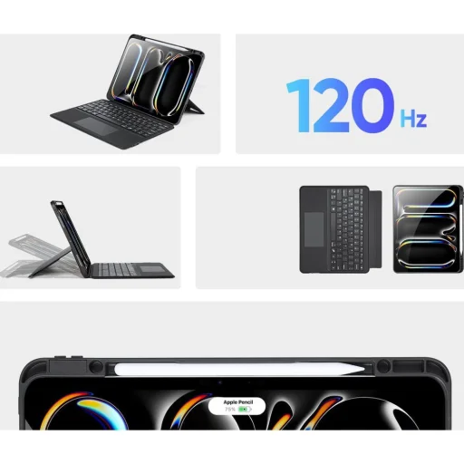 DUX DUCIS fliptok összecsukható vezeték nélküli billentyűzettel iPad Pro 13 (2024) fekete - 4
