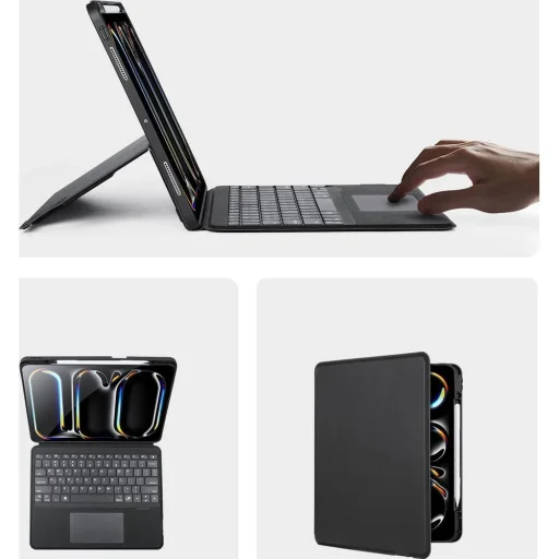 DUX DUCIS fliptok összecsukható vezeték nélküli billentyűzettel iPad Pro 13 (2024) fekete - 5