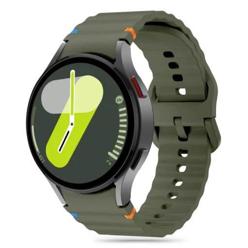 Tech-protect Szilikon Sport Samsung Galaxy Watch 4 / 5 / 5 Pro / 6 / 7 / Fe Army Zöld - 1