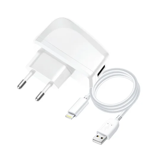 BLUE STAR LITE utazótöltő 1A 5W USB A + Lightning kábel TFK-TC-1095B fehér - 7
