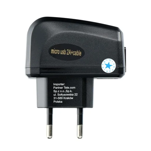 BLUE STAR LITE utazó töltő 2A 10W USB A + kábel USB A - Micro USB TFK-TC-1095B fekete - 4