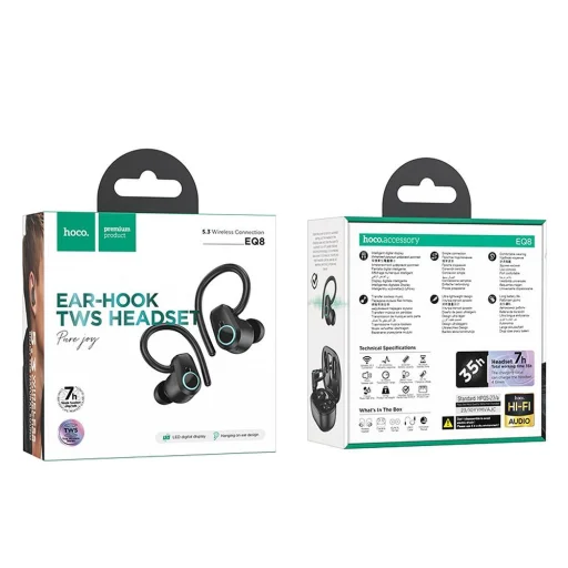 HOCO vezetéknélküli fülhallgató Bluetooth TWS EQ8 fekete - 5
