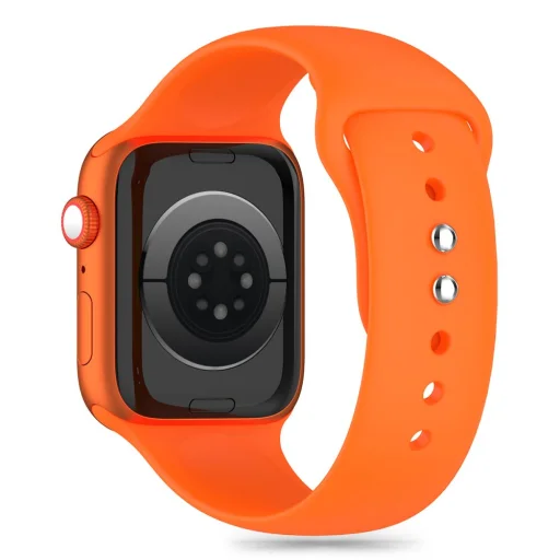 TECH-PROTECT SILICONE APPLE WATCH 4 / 5 / 6 / 7 / 8 / 9 / SE (38 / 40 / 41 MM) fényes narancssárga  szíj - 2