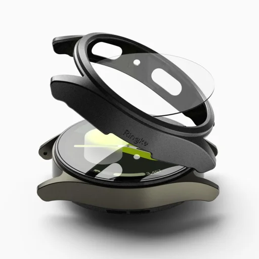 RINGKE SLIM & TEMPERED GLASS GALAXY WATCH 7 (40 MM) TITANIUM BLACK üvegfólia - 2