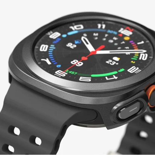 RINGKE SLIM & EDZETT ÜVEG GALAXY WATCH ULTRA (47 MM) TITANIUM FEKETE üvegfólia - 3
