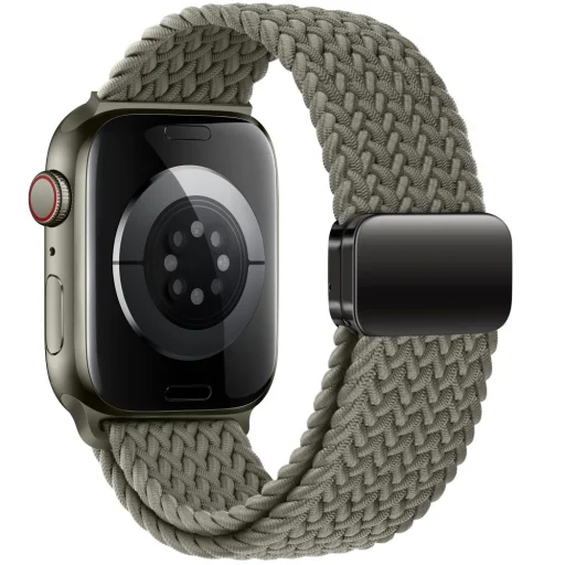 TECH-PROTECT NYLONMAG APPLE WATCH 4 / 5 / 6 / 7 / 8 / 9 / 10 / 11 / SE / ULTRA 1 / 2 (42 / 44 / 45 / 49 MM) OLIVE GREY szíj - 2