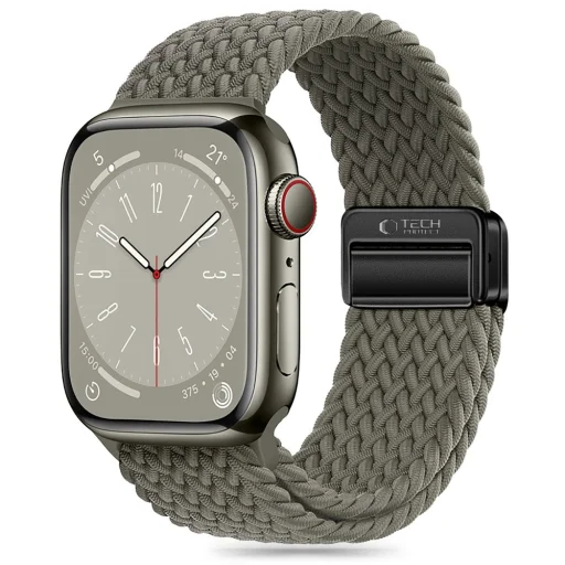 TECH-PROTECT NYLONMAG APPLE WATCH 4 / 5 / 6 / 7 / 8 / 9 / 10 / 11 / SE / ULTRA 1 / 2 (42 / 44 / 45 / 49 MM) OLIVE GREY szíj - 1