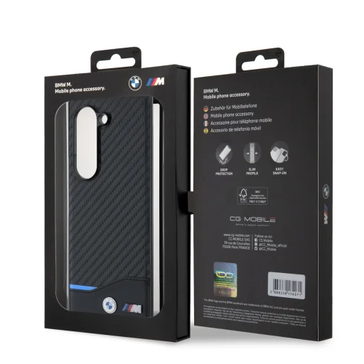 BMW M PU Carbon Blue Line tok Samsung Galaxy Z Fold 6 fekete - 6