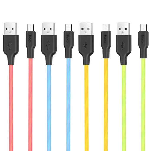 HOCO kábel USB A - Micro USB 2,4A X21 1 m fekete sárga - 5