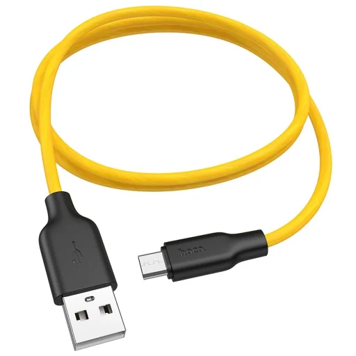 HOCO kábel USB A - Micro USB 2,4A X21 1 m fekete sárga - 1