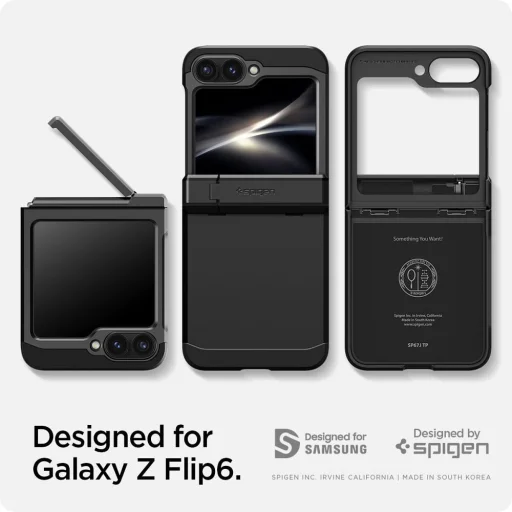  Samsung Galaxy Z Flip 6 fekete SPIGEN Tough Armor Pro tok - 12