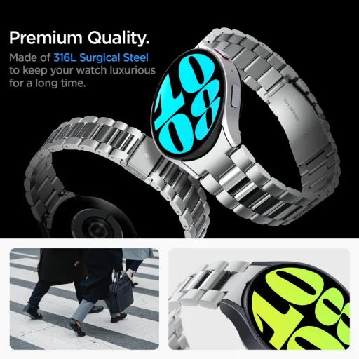 Spigen Modern Fit Szíj Samsung Galaxy Watch 6 (44 Mm) Ezüst - 3