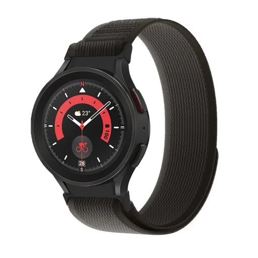 Tech-protect Nylon Samsung Galaxy Watch 4 / 5 / 5 Pro / 6 / 7 / Fe Fekete/narancssárga - 2