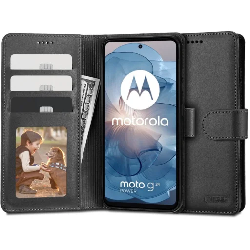 TECH-PROTECT TÁRCA MOTOROLA MOTO G24 / G24 POWER / G04 / E14 FEKETE tok - 1
