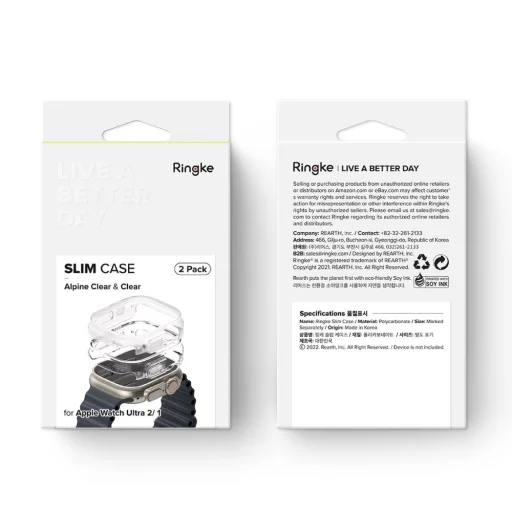 RINGKE SLIM 2-PACK APPLE WATCH ULTRA 1 / 2 (49 MM) CLEAR & ALPINE CLEAR tok - 11