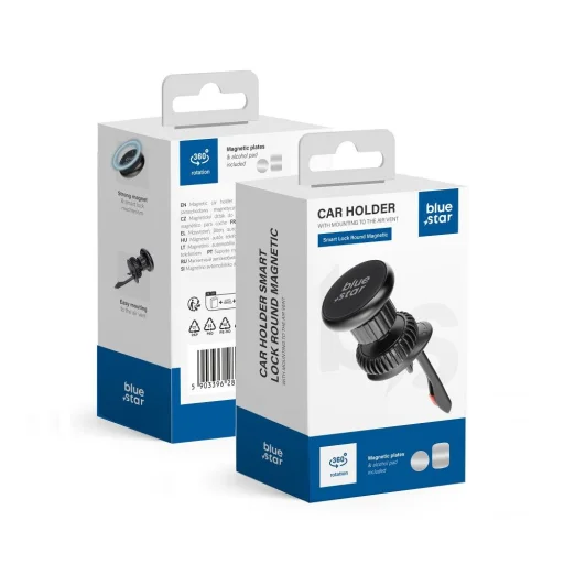 BLUE STAR SMART LOCK ROUND MAGNETIC mágneses levegőbeömlő tartó fekete - 1