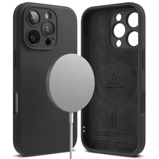 Ringke Silicone Magnetic Magsafe Iphone 16 Pro Fekete Tok - 2
