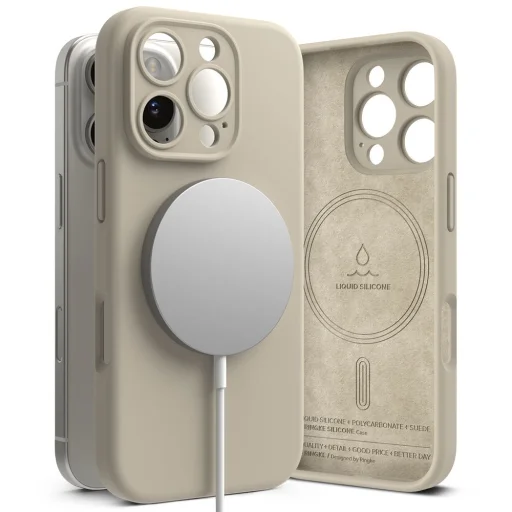 Ringke Silicone Magnetic Magsafe Iphone 16 Pro Stone Tok - 1