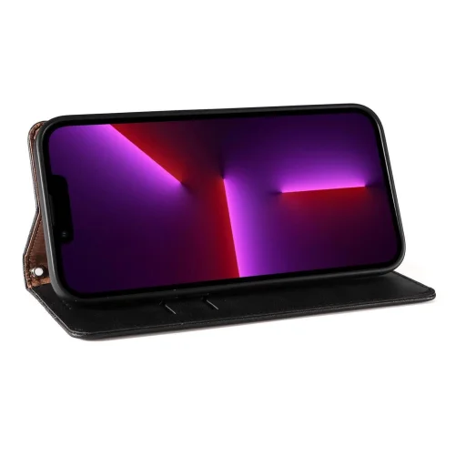 Magnet Strap Tok iPhone 12 Pro Max Pénztárca + Mini Nyakpánt Fekete - 13