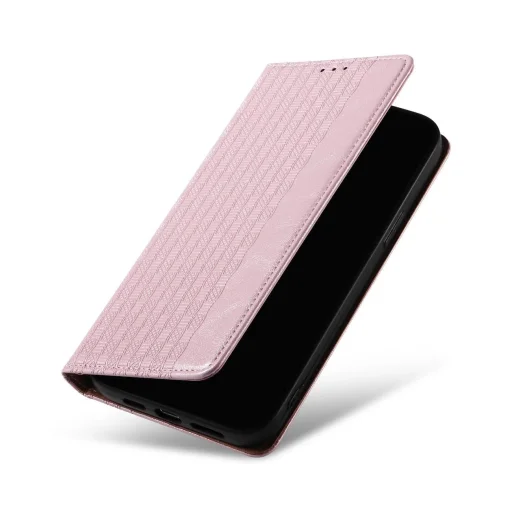 Magnet Strap Case iPhone 12 Pro tok pénztárca + mini pánt medál rózsaszín - 8