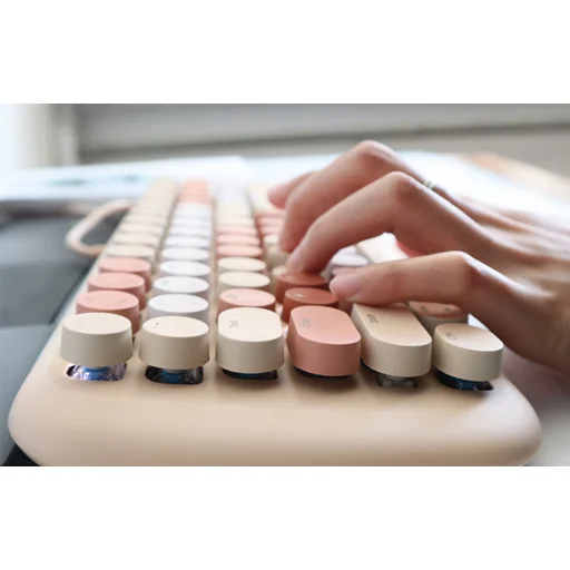 MOFII Vezeték nélküli Mechanikus Billentyűzet Bluetooth ROMI 2.4G (Barna) - 6