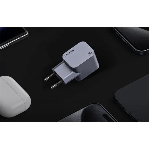 Ugreen Nexode Pro 30W hálózati USB-C töltő (szürke) - 4
