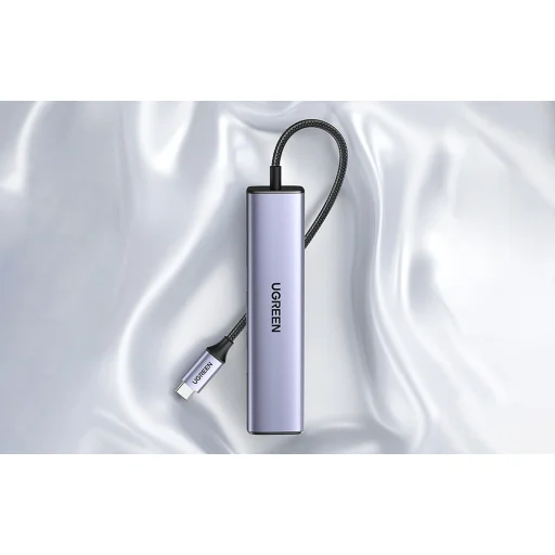 UGREEN CM475 USB-C 3x USB 3.0 adapter, RJ45, USB-C PD (szürke) - 2