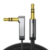 UGREEN AV119 Mini jack 3.5mm AUX könyök kábel, lapos, 5m (fekete)