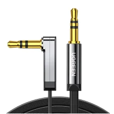 UGREEN AV119 Mini jack 3.5mm AUX könyök kábel, lapos, 5m (fekete)