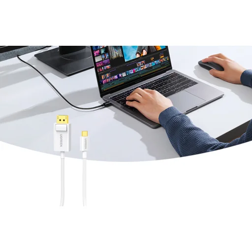 UGREEN Display Port - USB-C kábel, 1,5m (fehér) - 7