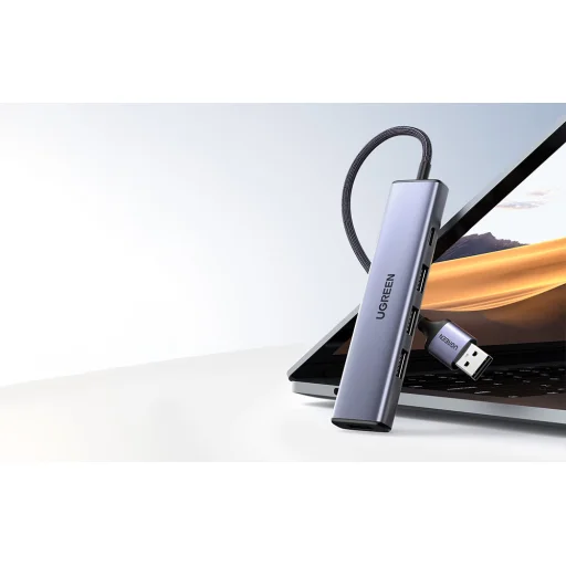 UGREEN 5 az 1-ben adapter, USB 4x USB 3.0 (szürke) - 8