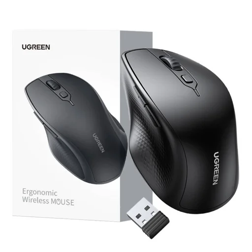 UGREEN 90395 Ergonomikus vezeték nélküli egér (fekete) - 4